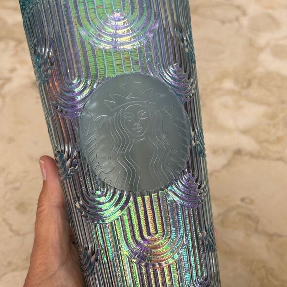 Starbucks 2022 Limited Edition Iridescent Mermaid Scale 24oz Cold Cup Tumbler - Picture 1 of 12